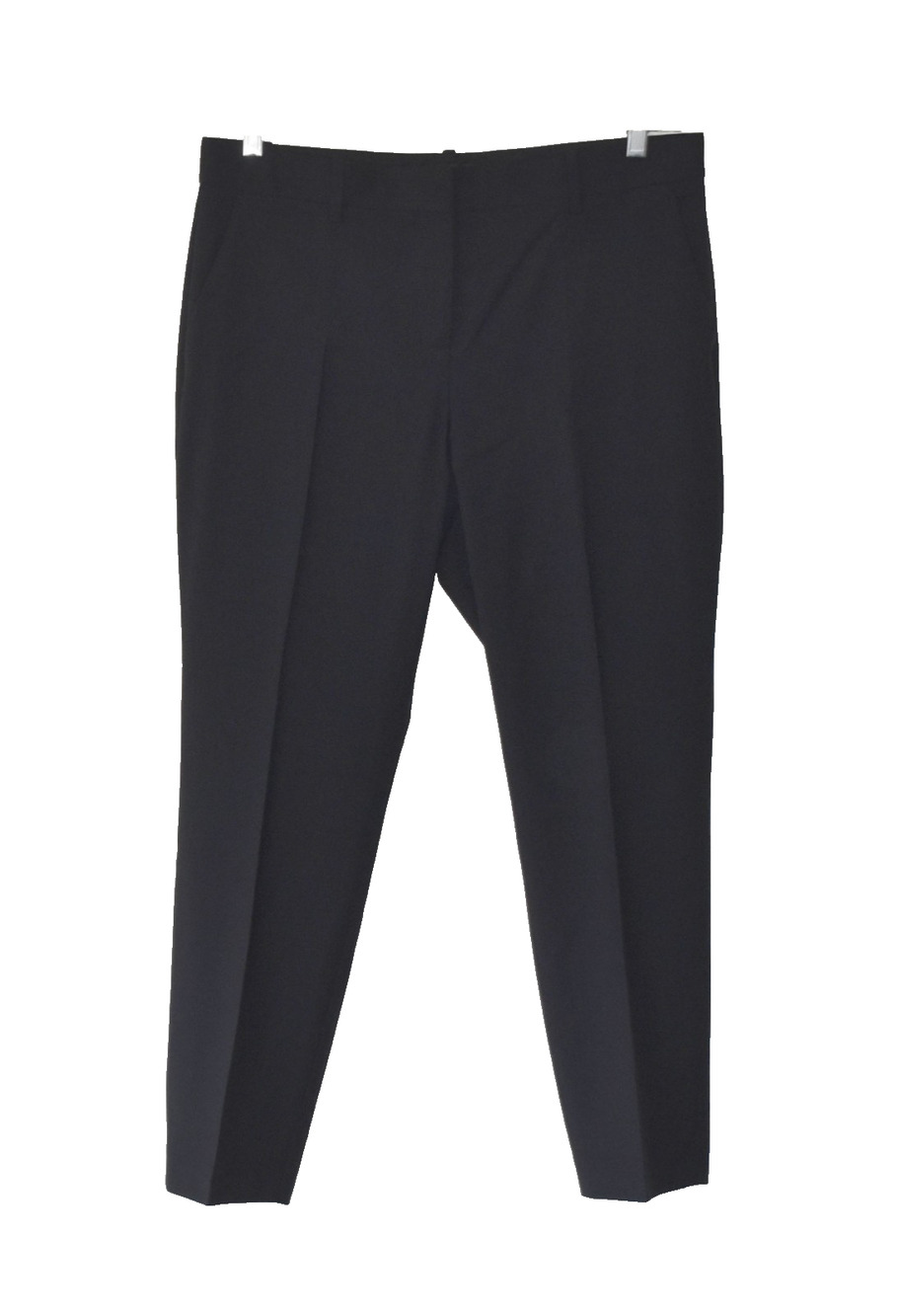 A4 Auth THEORY Treeca 2 Continuous Black Wool Blend Trouser Pants Size 10